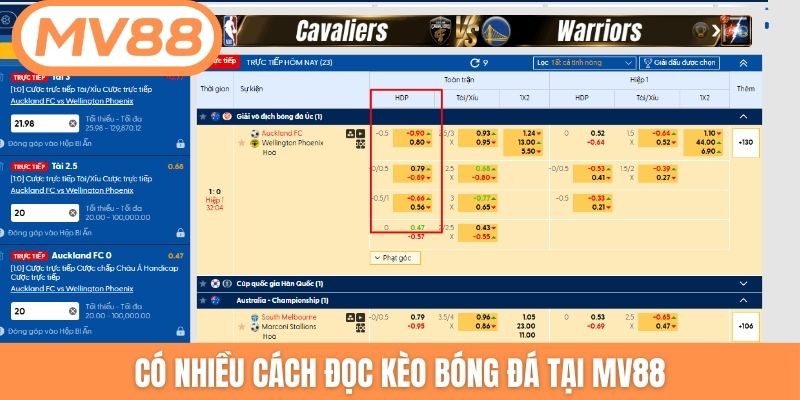 Có nhiều cách đọc kèo bóng đá tại MV88