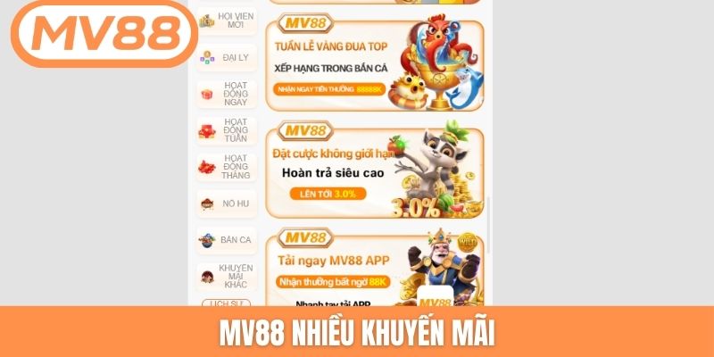 MV88 nhiều khuyến mãi