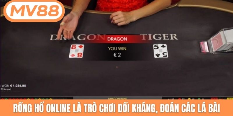 Rồng Hổ online là trò chơi đối kháng, đoán các lá bài