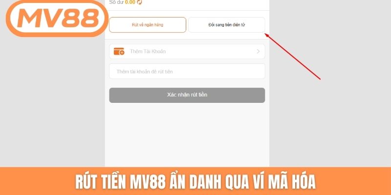 Rút tiền MV88 ẩn danh qua ví mã hóa